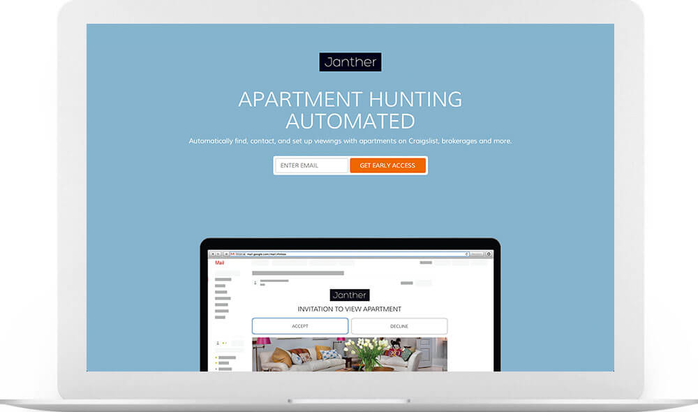 Janther landing page